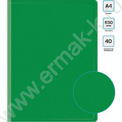 Папка  40 файлов зеленый 0,65мм карман торцевой с бумажной вставкой | Фото 5