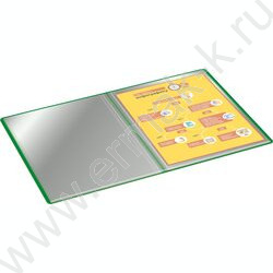 Папка  40 файлов зеленый 0,65мм карман торцевой с бумажной вставкой | Фото 6