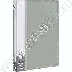 Папка  40 файлов серая 0,65мм карман торцевой с бумажной вставкой | Фото 1