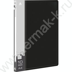 Папка  10 файлов черная 0,6мм карман торцевой с бумажной вставкой | Фото 1