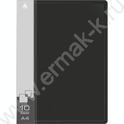 Папка  10 файлов черная 0,6мм карман торцевой с бумажной вставкой | Фото 2