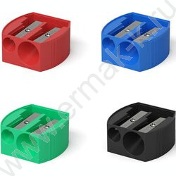 Точилка 2отв. пластик MULTI ассорти | Фото 1