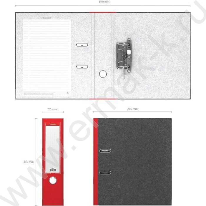 Файл 70мм мраморный разборный с карманом красный | Фото 4