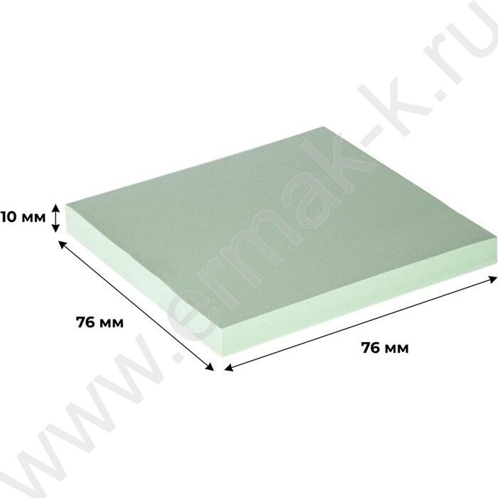 Бумага д/записей  76*76мм /100л, 62г/м², салатовая с липким краем | Фото 3
