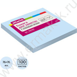 Бумага д/записей  76*76мм /100л, 62г/м², голубая с липким краем | Фото 2