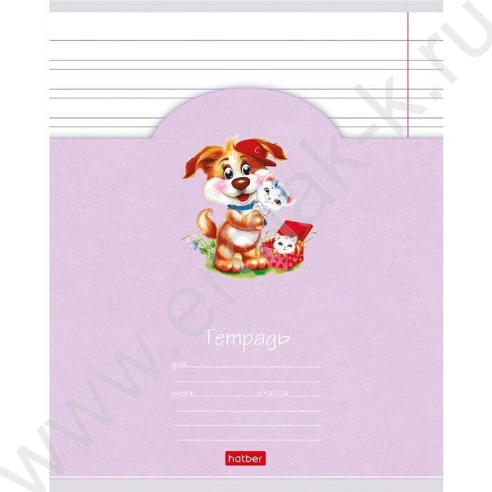 Тетрадь  12л линейка узкая "Лохматики" 5видов | Фото 2