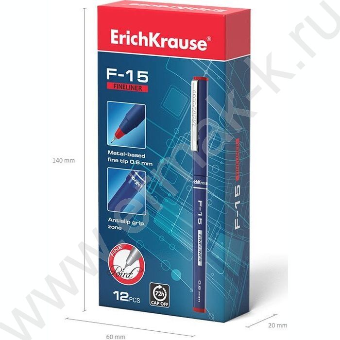 Ручка кап. F-15 красная 0,6мм | Фото 5