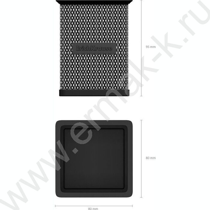 Стакан д/пишущих принадлежностей сетчатый (металл) прямоуг, черный | Фото 2