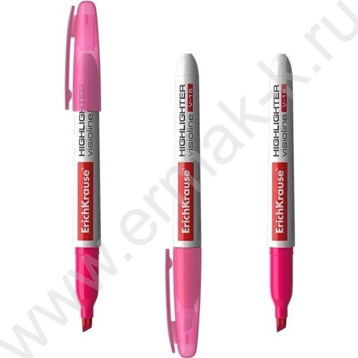 Текстовыделитель /розовый/ 4мм косой Visioline V-15 Neon  | Фото 1