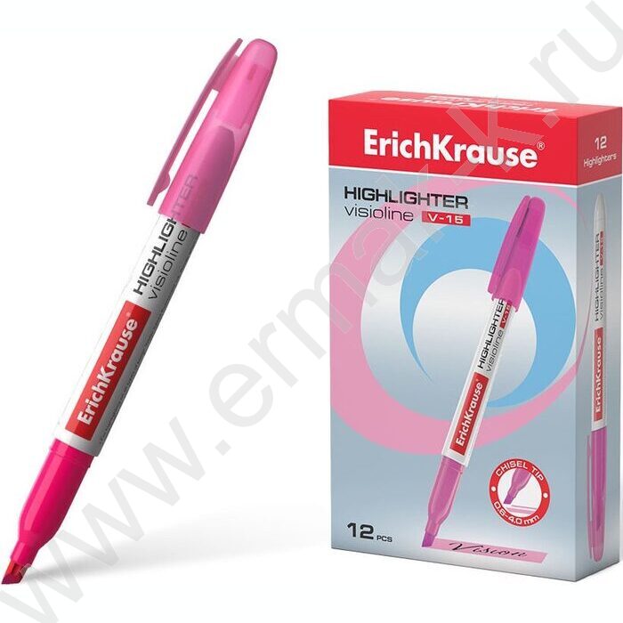 Текстовыделитель /розовый/ 4мм косой Visioline V-15 Neon  | Фото 2