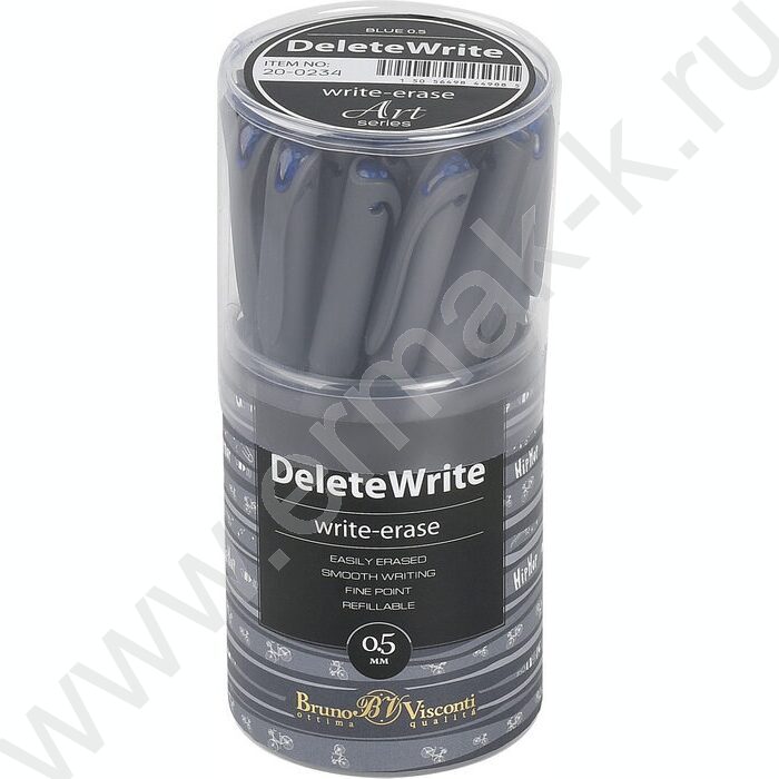 Ручка гелевая со стираемыми чернилами синяя 0,5мм DeleteWrite Art. Boys/серый корпус 4вида | Фото 5