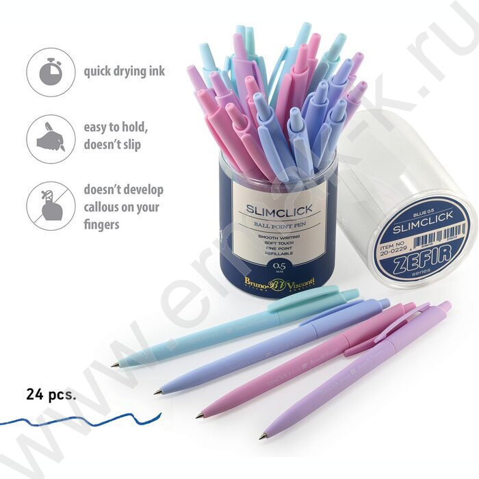 Ручка шар авт SlimClick.Zefir синяя 0,5мм | Фото 4