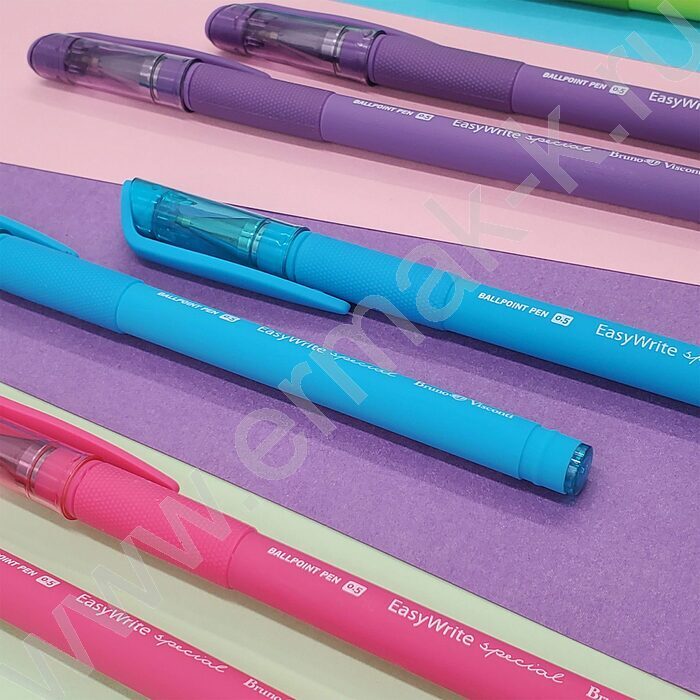 Ручка шар EasyWrite.Special синяя 0,5мм /антискольз.корпус/резин.держ/мет.након/5цв.корпуса | Фото 7