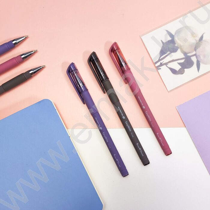 Ручка шар EasyWrite.Rio синяя 0,5мм /антискольз.корпус/резин.держ/мет.након/5цв.корпуса | Фото 8