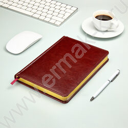 Ежедневник н/дат А5 136л Sidney Nebraska коричневый/золотой обрез,ляссе,линейка | Фото 5