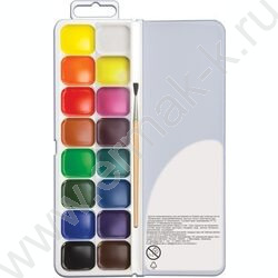 Акварель медовая 16цв  Классика с кисточкой п/у | Фото 3