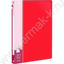 Папка  30 файлов красная 0,65мм карман торцевой с бумажной вставкой | Фото 1