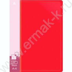 Папка  30 файлов красная 0,65мм карман торцевой с бумажной вставкой | Фото 2