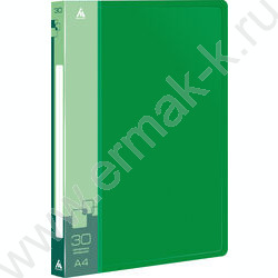 Папка  30 файлов зеленая 0,65мм карман торцевой с бумажной вставкой | Фото 1