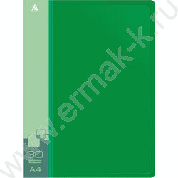 Папка  30 файлов зеленая 0,65мм карман торцевой с бумажной вставкой | Фото 2