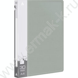 Папка  30 файлов серая 0,65мм карман торцевой с бумажной вставкой | Фото 1