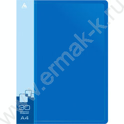 Папка  30 файлов синяя 0,65мм карман торцевой с бумажной вставкой | Фото 2