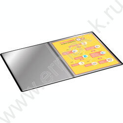 Папка  30 файлов черная 0,65мм карман торцевой с бумажной вставкой | Фото 6