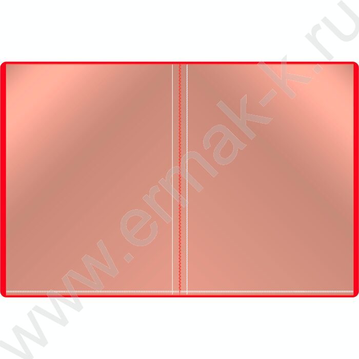 Папка  10 файлов красная 0,6мм карман торцевой с бумажной вставкой | Фото 3