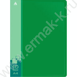 Папка  10 файлов зеленая 0,6мм карман торцевой с бумажной вставкой | Фото 2