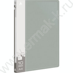 Папка  10 файлов серая 0,6мм карман торцевой с бумажной вставкой | Фото 1