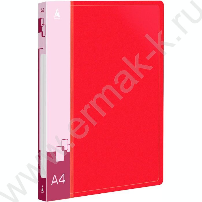 Папка с бок.пруж.скоросшивателем красная 0,7мм карман внутренний и торцевой | Фото 1