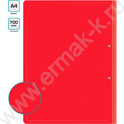 Папка с бок.пруж.скоросшивателем красная 0,7мм карман внутренний и торцевой | Фото 5