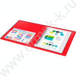 Папка с бок.пруж.скоросшивателем красная 0,7мм карман внутренний и торцевой | Фото 6