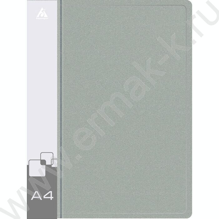 Папка с бок.пруж.скоросшивателем серая 0,7мм карман внутренний и торцевой | Фото 2