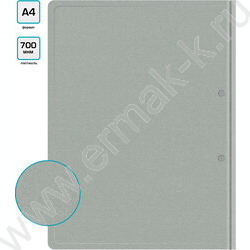 Папка с бок.пруж.скоросшивателем серая 0,7мм карман внутренний и торцевой | Фото 5