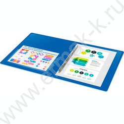 Папка с бок.пруж.скоросшивателем синяя 0,7мм карман внутренний и торцевой | Фото 6