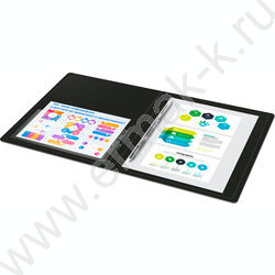 Папка с бок.пруж.скоросшивателем черная 0,7мм карман внутренний и торцевой | Фото 6