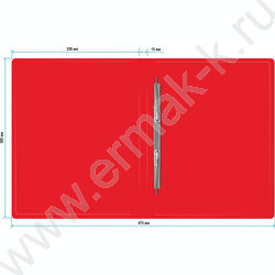 Папка с бок.пруж.скоросшивателем красная 0,5мм торц.наклейка | Фото 3