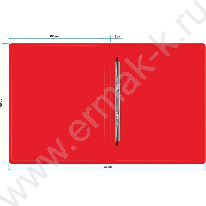 Папка с бок.пруж.скоросшивателем красная 0,5мм торц.наклейка | Фото 3