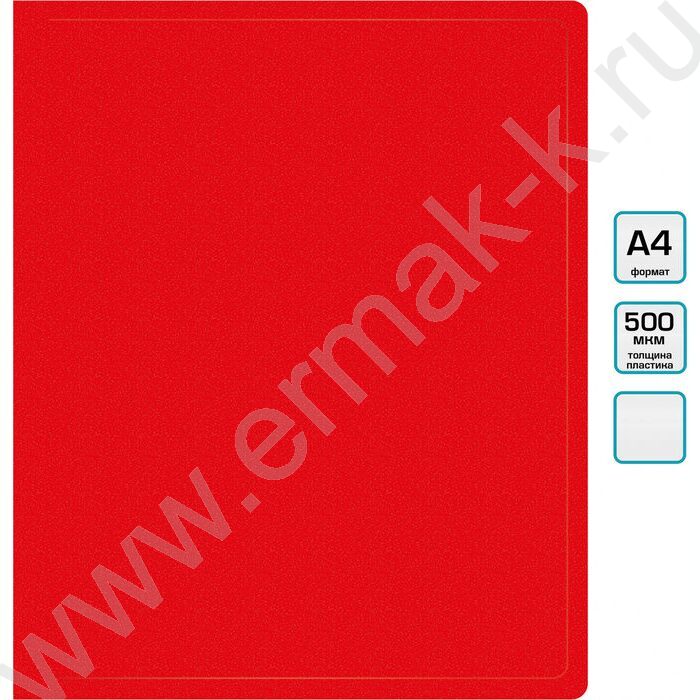 Папка с бок.пруж.скоросшивателем красная 0,5мм торц.наклейка | Фото 4