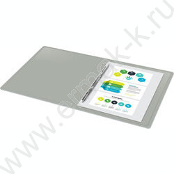 Папка с бок.пруж.скоросшивателем серая 0,5мм торц.наклейка | Фото 5