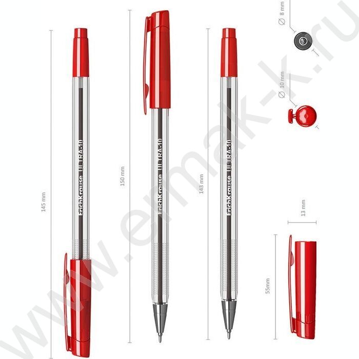 Ручка шар ULTRA-10 Stick Classic 0,7мм, красная | Фото 4