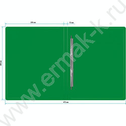 Папка с бок.пруж.скоросшивателем зеленая 0,5мм торц.наклейка | Фото 3