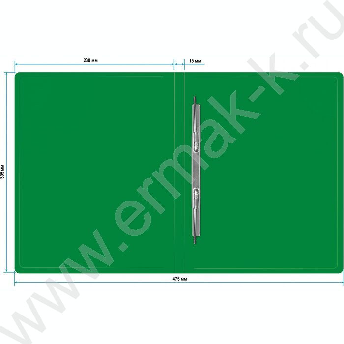 Папка с бок.пруж.скоросшивателем зеленая 0,5мм торц.наклейка | Фото 3