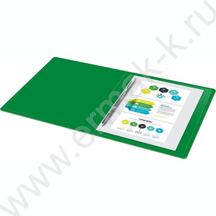 Папка с бок.пруж.скоросшивателем зеленая 0,5мм торц.наклейка | Фото 5