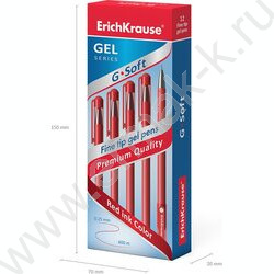 Ручка гелевая красная 0,38мм G-Soft Stick Classic | Фото 5