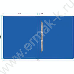 Папка с бок.пруж.скоросшивателем синяя 0,5мм торц.наклейка | Фото 3
