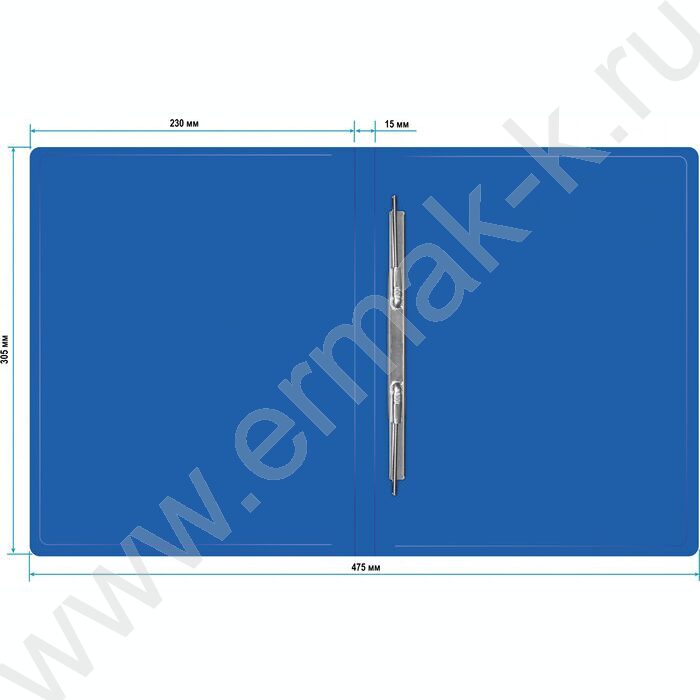 Папка с бок.пруж.скоросшивателем синяя 0,5мм торц.наклейка | Фото 3