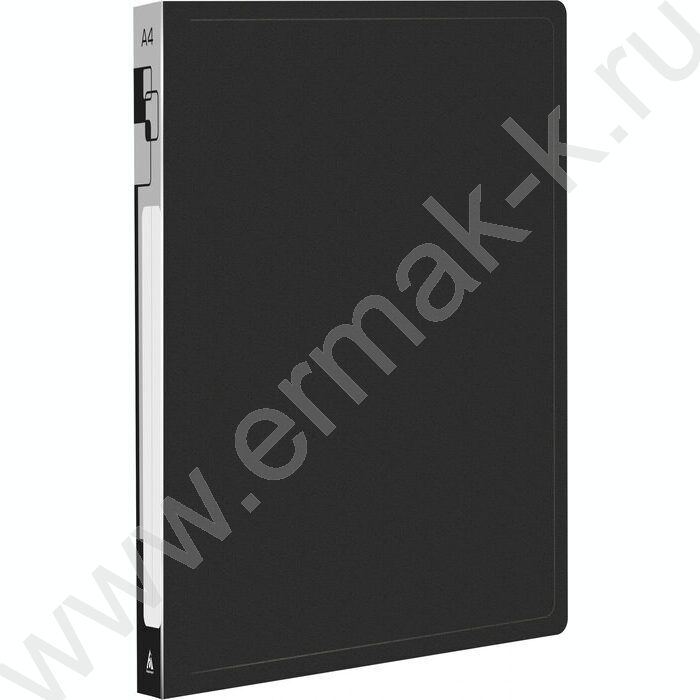 Папка с бок.пруж.скоросшивателем черная 0,5мм торц.наклейка | Фото 1