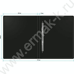 Папка с бок.пруж.скоросшивателем черная 0,5мм торц.наклейка | Фото 3